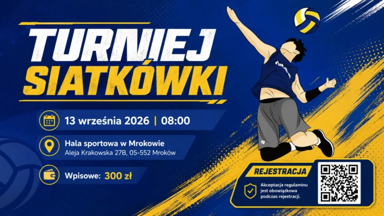 Zaproszenie na turniej siatkówki halowej | 13 września 2026